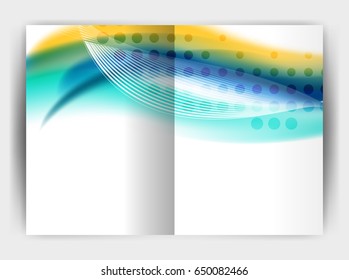 Blur wave business print template, abstract background. Business flyer, report or magazine cover design