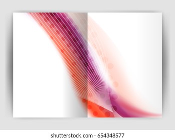 Blur wave business print template, abstract background. Business flyer, report or magazine cover design