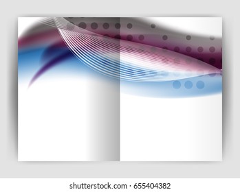 Plantilla de impresión de negocio de onda difusa, fondo abstracto. Diseño de portada comercial, de reportaje o de revista