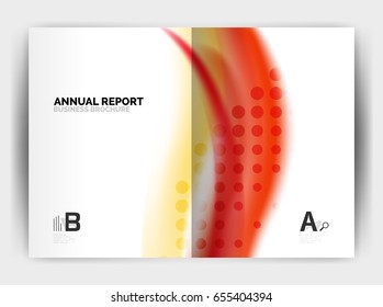 Blur wave business print template, abstract background. Business flyer, report or magazine cover design
