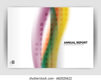 Blur wave business print template, abstract background. Business flyer, report or magazine cover design