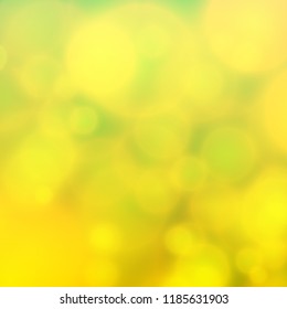 Blur yellow green gradient background wiht Futuristic bright glow lighting bokeh circles & space place for text. Graphic image template. Modern design abstract vector illustration eps 10 for brochure