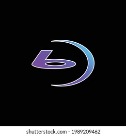 Icono de vector gradiente azul de Bluray Big Logo