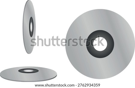 Blu-ray disc, DVD-ROM, or CD-ROM. Retro icon for film, music, television, and entertainment. Vector illustration with gradient colors for websites, apps, brochures, and so on.
