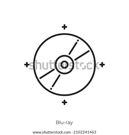 Blu-Ray icon. Outline style icon design isolated on white background