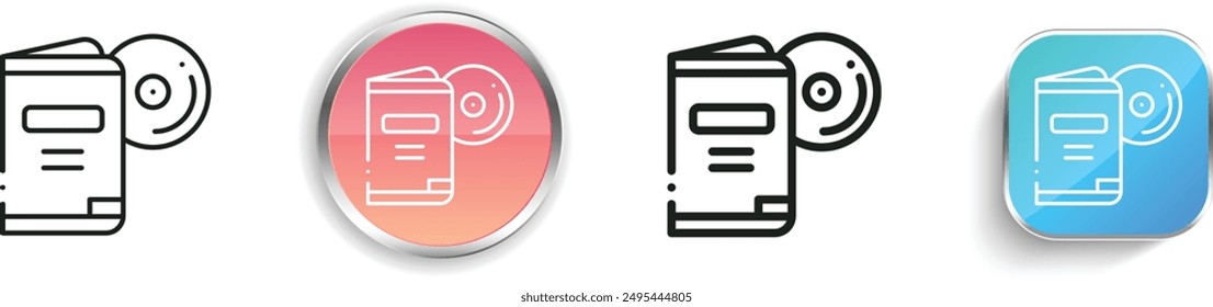 bluray icon. Thin Linear, Regular and Button Style Design Isolated On White Background