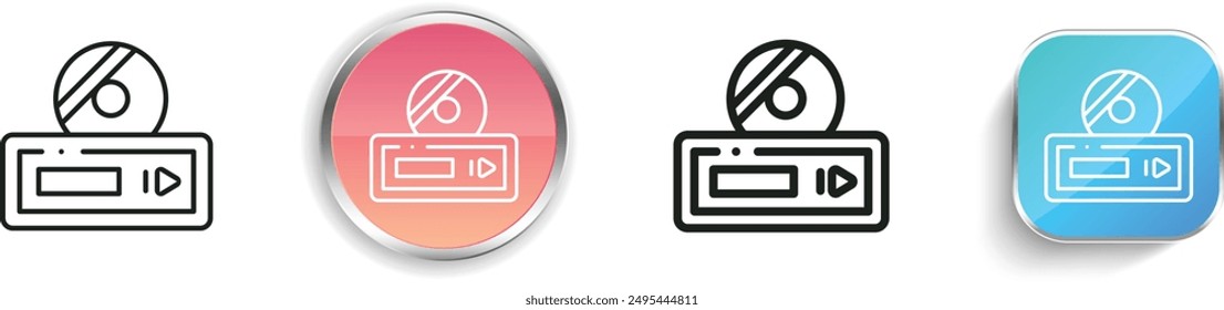 bluray icon. Thin Linear, Regular and Button Style Design Isolated On White Background