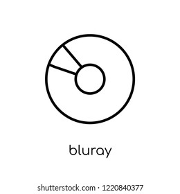 Bluray icon. Trendy modern flat linear vector Bluray icon on white background from thin line hardware collection, editable outline stroke vector illustration
