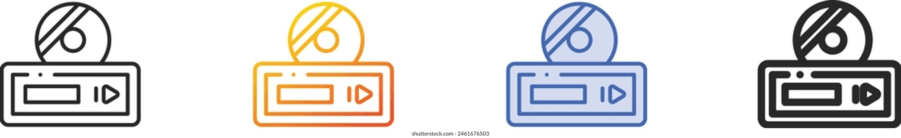 bluray icon.Thin Linear, Gradient, Blue Stroke and bold Style Design Isolated On White Background