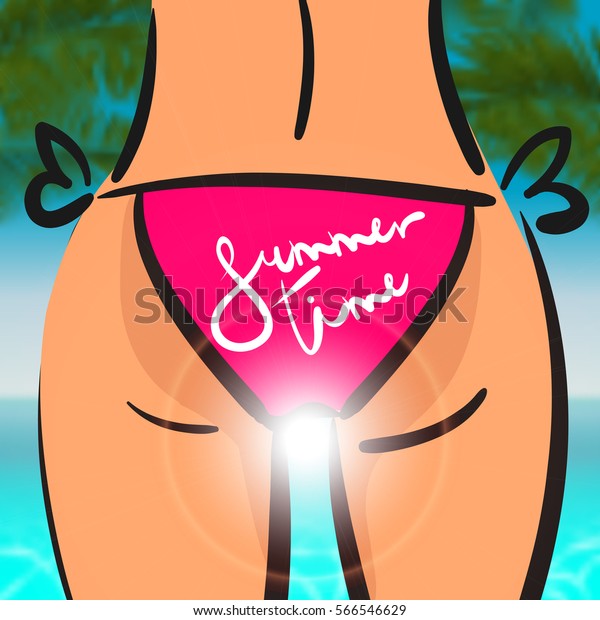 Blured Bokeh Background Summer Time Lettering Stock Vector Royalty Free 566546629