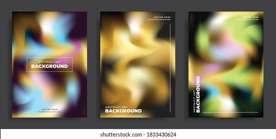 Unscharfer abstrakter Kunsthintergrund mit modernen abstrakten Farbmustern. Abstrakte farbige Vorlagensammlung für Web, Broschüren, Poster, Banner, Flyer und Karten. Abstrakte digitale Malerei.