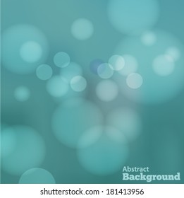 Blurred abstract background with bokeh effect green. Vector EPS 10 illustration.