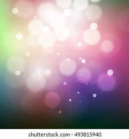 Blurred abstract background  with candle lights bokeh in  vintage cyan blue green color tone