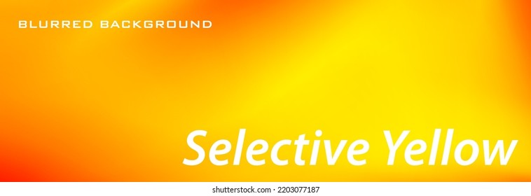 Blurred abstract background with color transition from scarlet to selective yellow. Wide vector graphic pattern with gradient