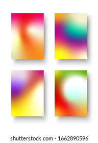 conjunto de degradado de color de fondo abstracto borroso, diseño de portada de página, tamaño de vector gráfico A4