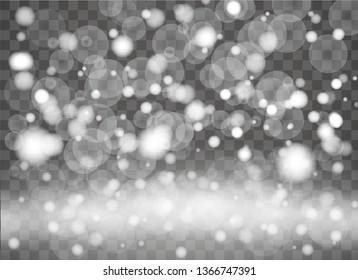 Blurred abstract background with glowing circles. Vector abstract background with glow light effect. Glowing sparcles on transparent background.