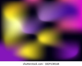 Blurred abstract background with gradient purple, yellow and pink color. Design for advertising, banner and poster. Vector illustration