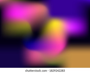 Fondo abstracto borroso con color morado degradado, amarillo y rosa. Diseño para publicidad, banner y afiche. Ilustración del vector