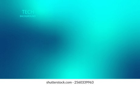 Blurred Abstract background. Green Blue Colour Gradient. Monitor display tech wallpaper. Glowing and reflect neon light. Future technology.