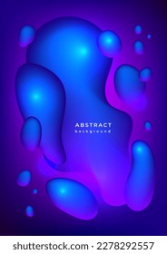 Blurred abstract background. Liquid effect. Templates with gradient pattern. Volumetric flowing purple colors. Futuristic gradient shapes for music poster, cover, banner, placard. Vector illustration