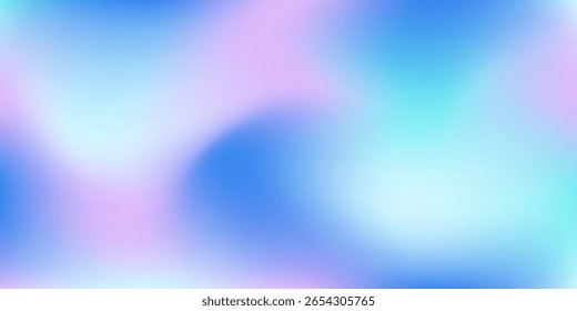 Blurred abstract background. Mesh gradient. Standard banner size. Background for poster, brochure, booklet. Colorful, blue, purple gradient. Unicorn colors