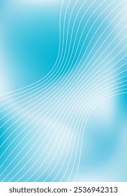 Blurred abstract background with waves. Mesh gradient. Standard poster size. Colorful, blue, white. Background for banner, brochure, booklet	