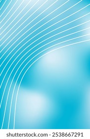 Fundo abstrato borrado com ondas. Gradiente de malha. Tamanho padrão do cartaz. Colorido, azul, branco. Plano de fundo para banner, folheto, livreto	