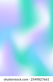 Blurred abstract background with waves. Mesh gradient. Standard poster size. Colorful, green, blue, white. Background for banner, brochure, booklet