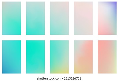 Blurred abstract backgrounds set. Smooth template design for creative decor covers, banners and websites