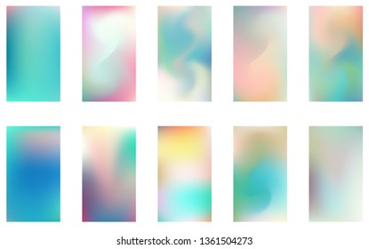 Blurred abstract backgrounds set. Smooth template design for creative decor covers, banners and websites
