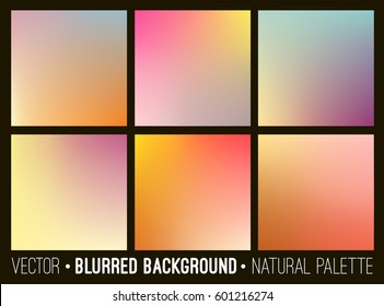 Blurred abstract backgrounds set. Smooth template design for creative decor covers, banners and websites