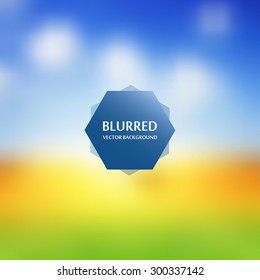 Blurred abstract backgrounds vector. Blurred Sunset with badge label, sunrise landscape wallpaper