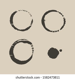 Blurred abstract circles like drink cup marks vector