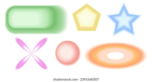 Blurred abstract shapes. gradient glowing figures, vector . Abstract color gradient  backgrounds