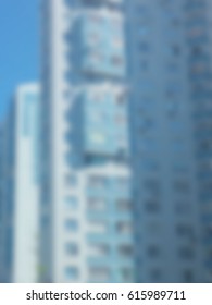 Blurred abstract urban background with Blurry high-rise building. Vector illustration