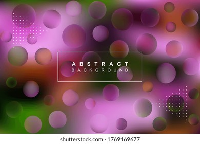 Blurred abstract vector background with text and round elements and dotted decoration