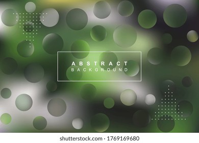 Blurred abstract vector background with text and round elements and dotted decoration