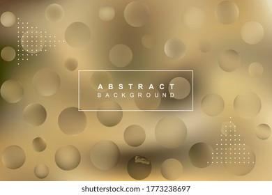 Blurred abstract vector background with text and round elements and dotted decoration