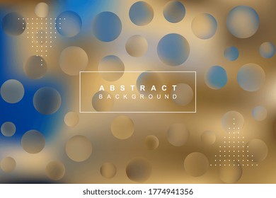 Blurred abstract vector background with text and round elements and dotted decoration