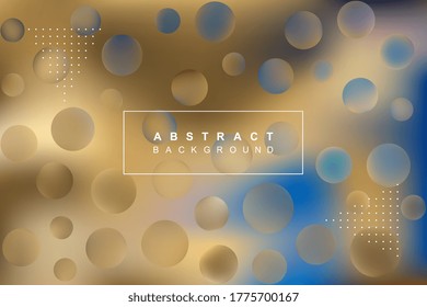 Blurred abstract vector background with text and round elements and dotted decoration