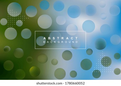 Blurred abstract vector background with text and round elements and dotted decoration