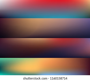 blurred abstract vector backgrounds set for bannerst. Nature backdrop for design. EPS 8