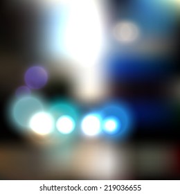 Blurred abstract vector city background illustration in blue colors