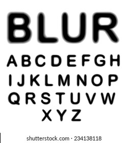 Blurred alphabet, upper case letters collection