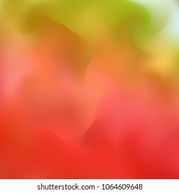 Blurred background. Abstract vector illustration. Multicolored. Smoke. Fog. Bright. Red. Green.