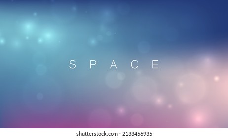 Fondo borroso con efecto bokeh y gradiente de color. Banner de galaxia espacial para tu diseño gráfico futurista. Ilustración vectorial.