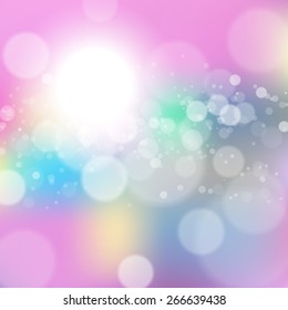 Blurred background with bokeh effect. Vector illustration