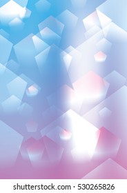 Blurred background bokeh of the pentahedron. abstraction. blurred circles. bright glare.vector