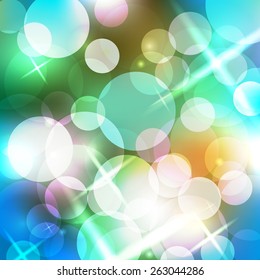 Blurred background with bokeh. Vector illustration