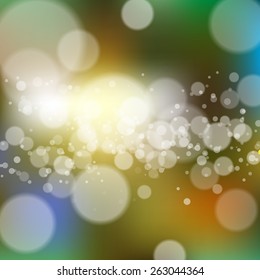 Blurred background with bokeh. Vector illustration